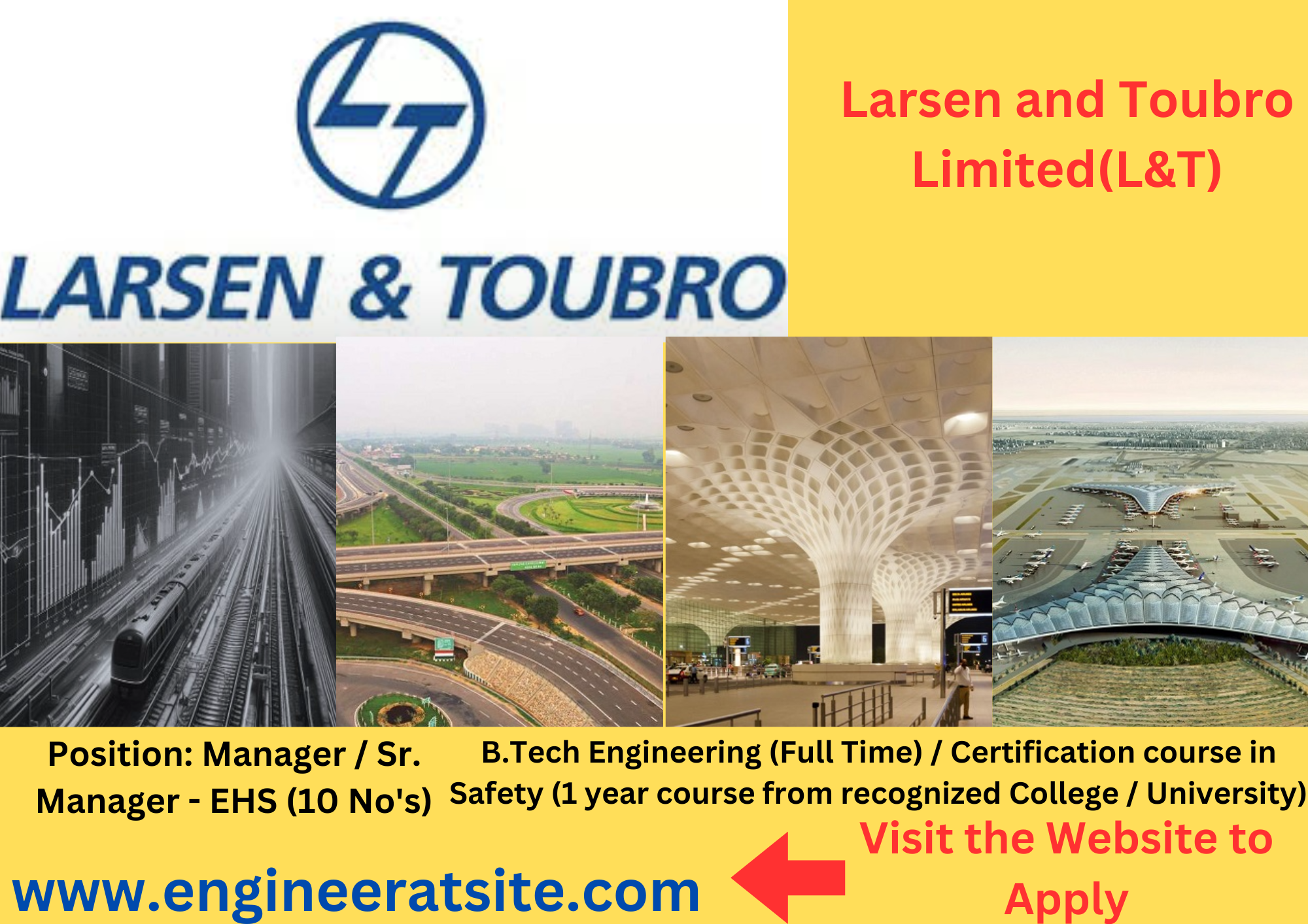 Larsen and Toubro limited is Hiring For EHS Proffessionals