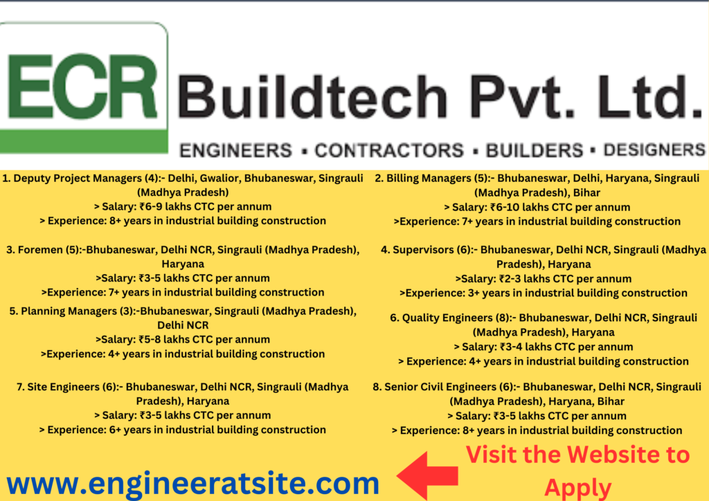 Walk in Interview at ECR Buildtech