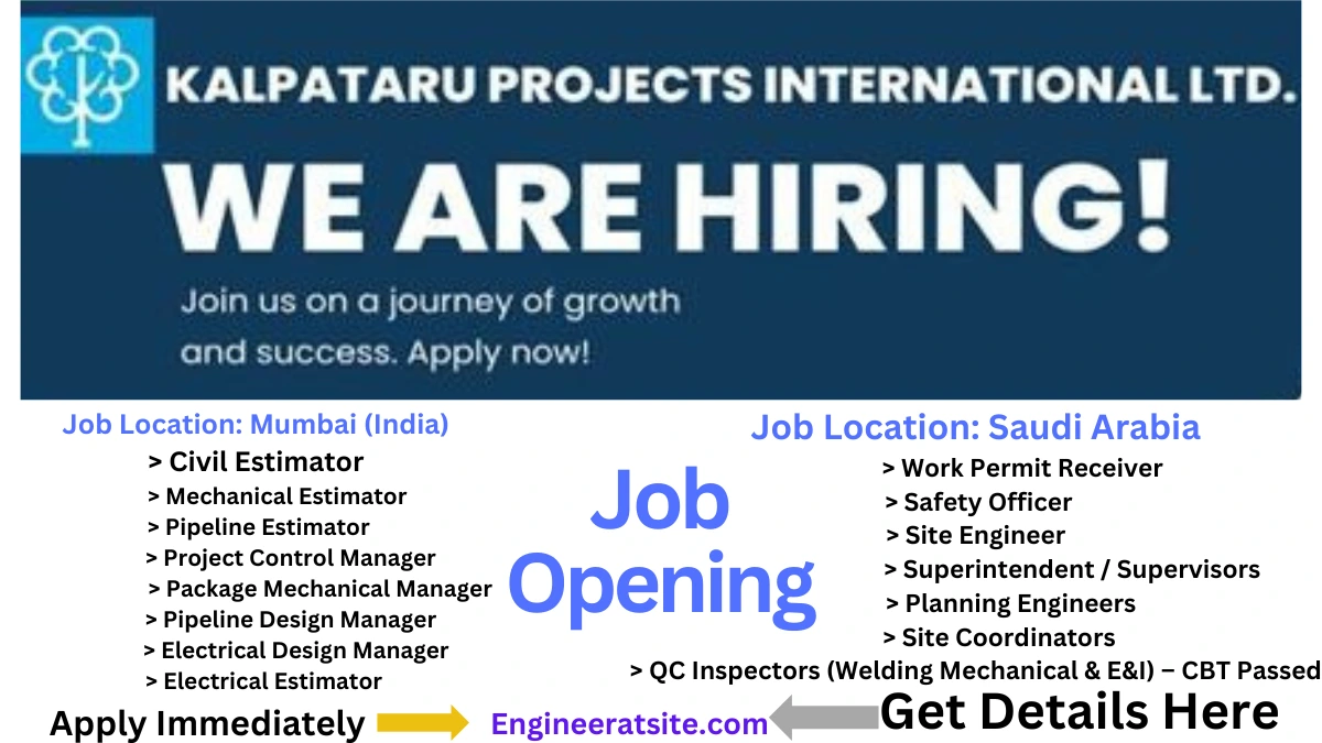 Kalpataru Projects International Ltd. is Hiring – Apply Now!