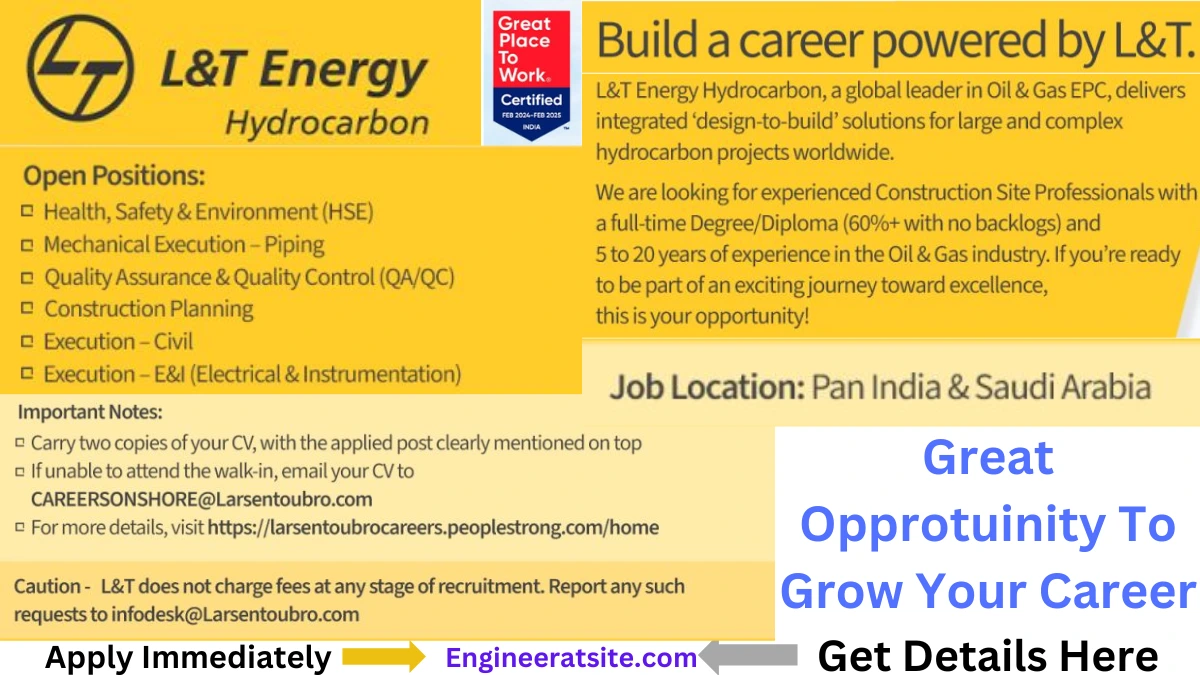 L and T Energy Hydrocarbon Jobs.