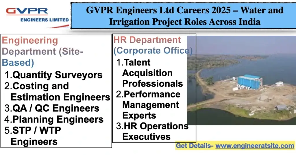 GVPR Engineers Ltd Careers 2025 – Exciting Water and Irrigation Project Roles Across India