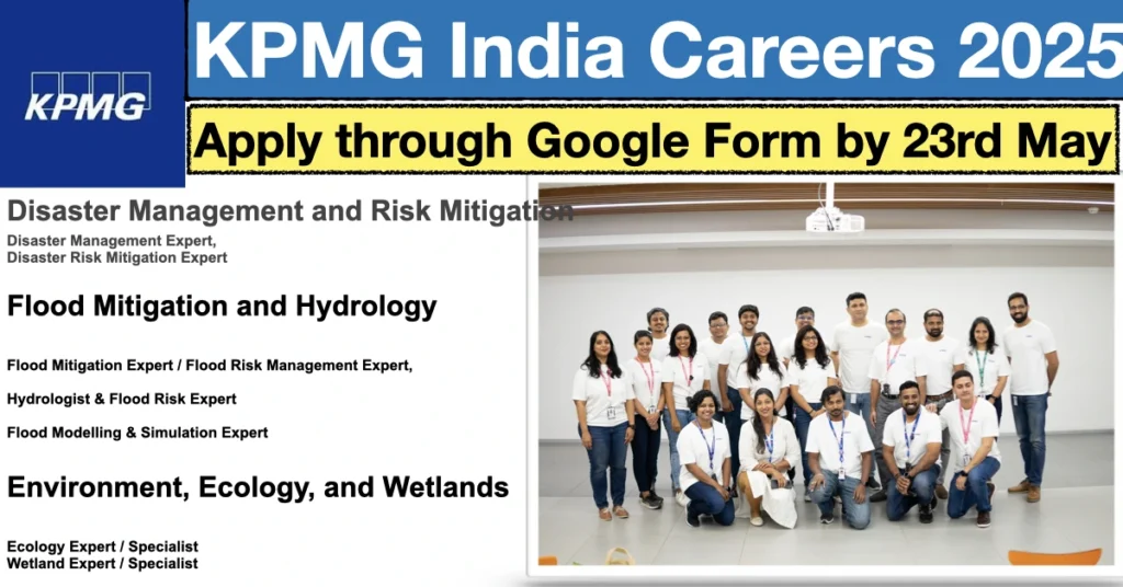 KPMG India Careers 2025 – Environmental & Disaster Management Job Openings Across India