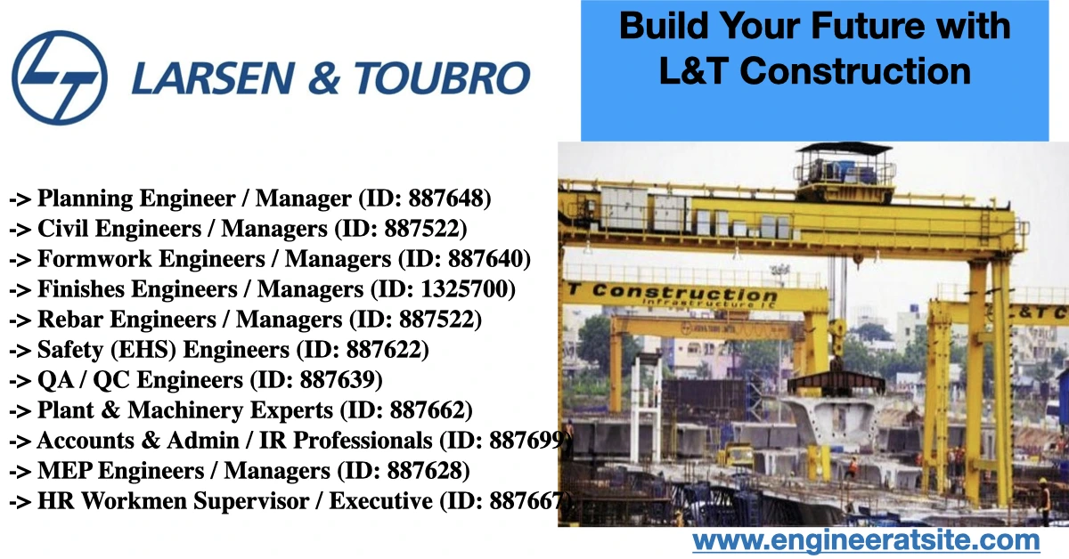 L&T Walk-In Interviews in Hyderabad: Exciting Construction Jobs in Andhra Pradesh & Telangana 2025