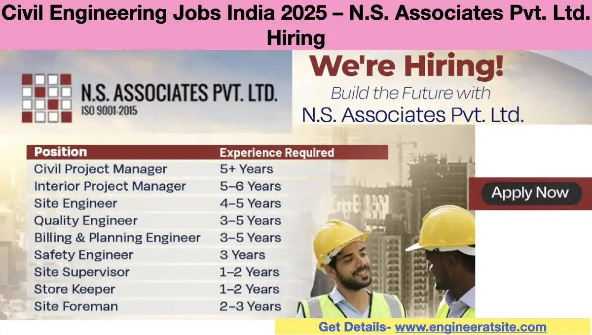 Civil Engineering Jobs India 2025 – N.S. Associates Pvt. Ltd. Hiring