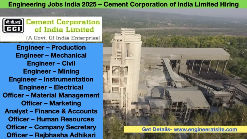 Engineering Jobs India 2025 – Cement Corporation of India Limited Hiring