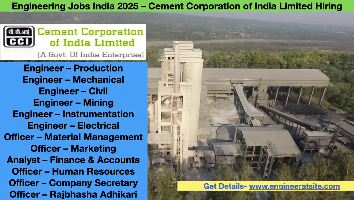 Engineering Jobs India 2025 – Cement Corporation of India Limited Hiring