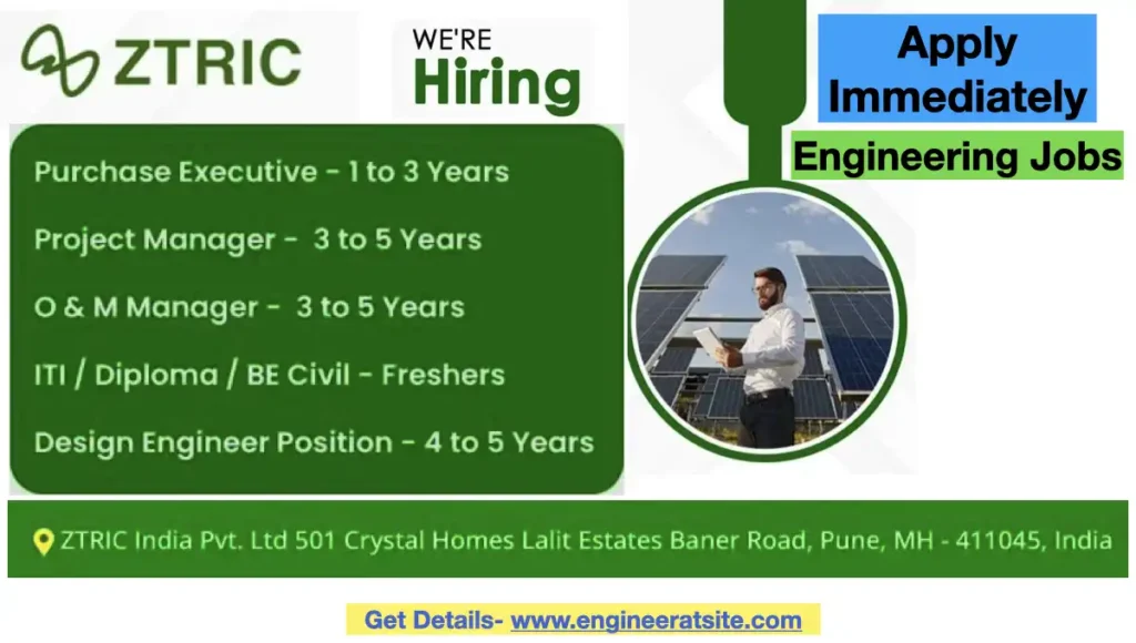 Solar Engineering Jobs Pune 2025 – ZTRIC Hiring