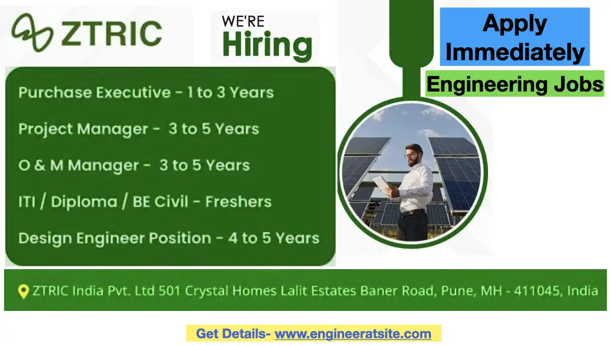 Solar Engineering Jobs Pune 2025 – ZTRIC Hiring