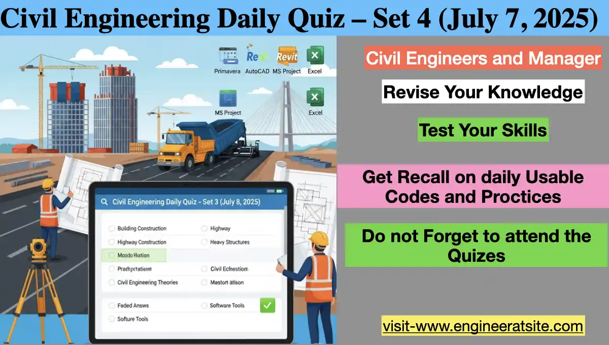 Civil Engineering Daily Quiz – Set 4 (July 7, 2025)
