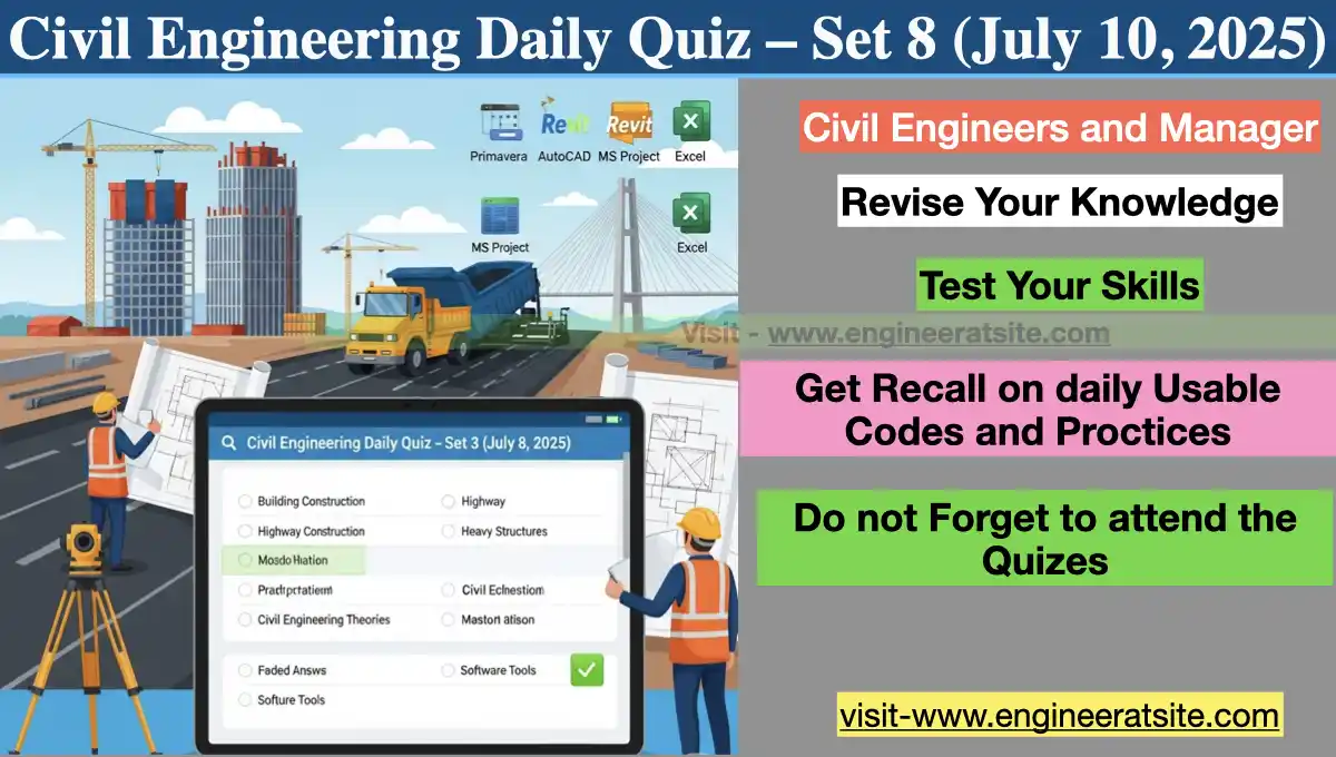 Civil Engineering Daily Quiz – Set 8 (July 10, 2025)