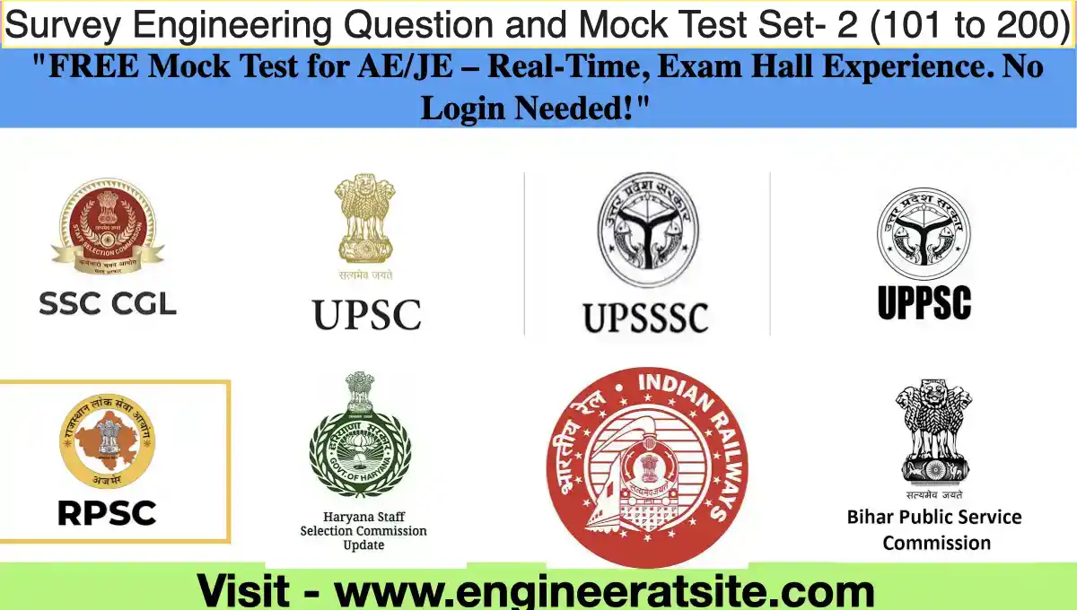Survey Engineering Question and Mock Test Set- 2 (101 to 200)